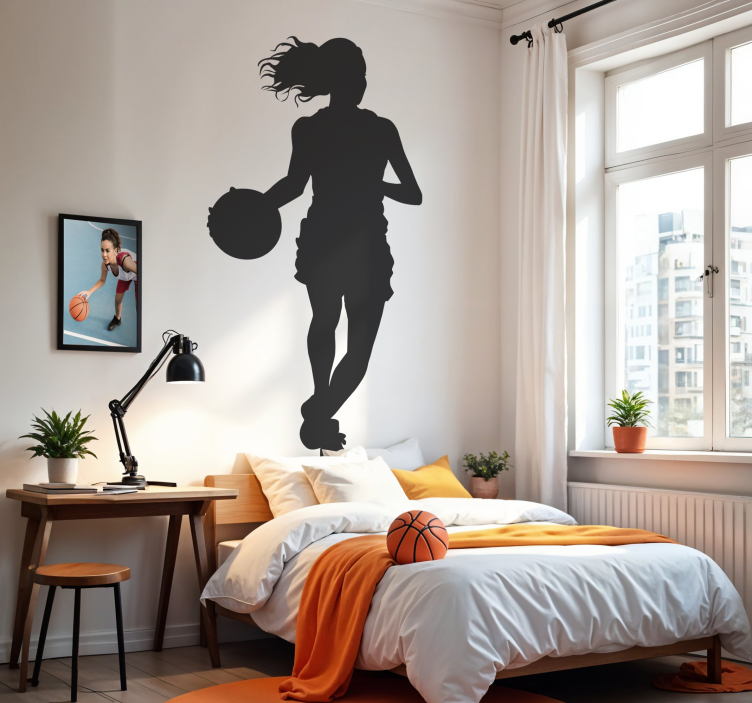 Woman basketball basketball sticker - TenStickers