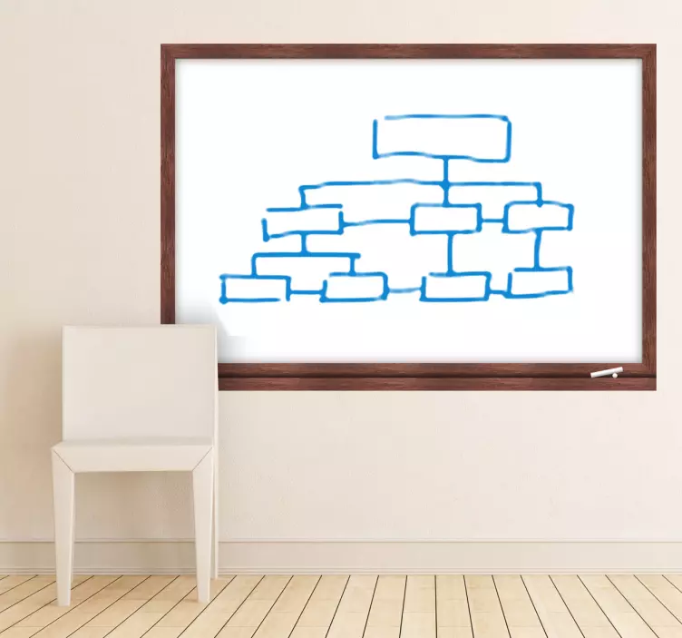 Wooden Frame Whiteboard Decal - TenStickers