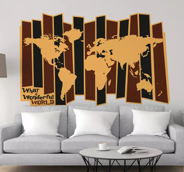 World Map Design location wall sticker - TenStickers