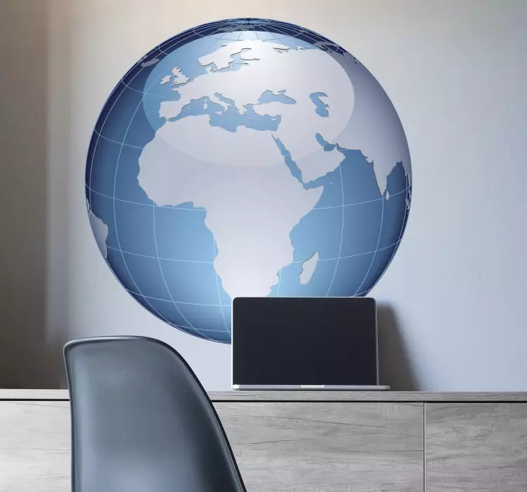 World Map Europe & Africa Sticker - TenStickers