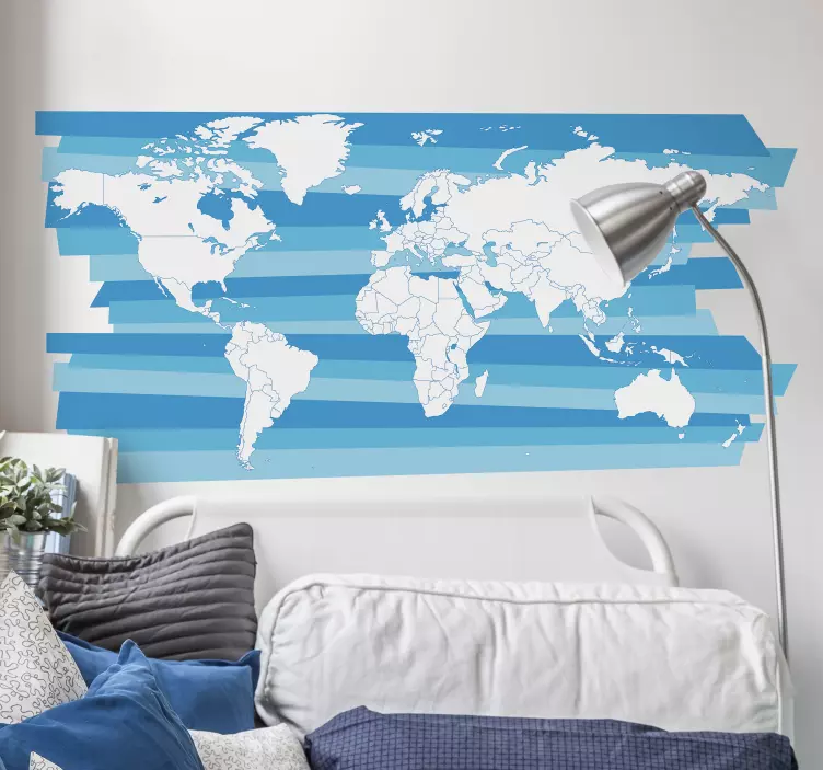 World Map Layout location wall sticker - TenStickers