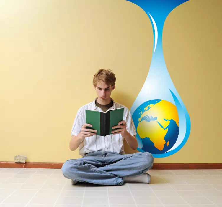 World Water Drop Sticker - TenStickers