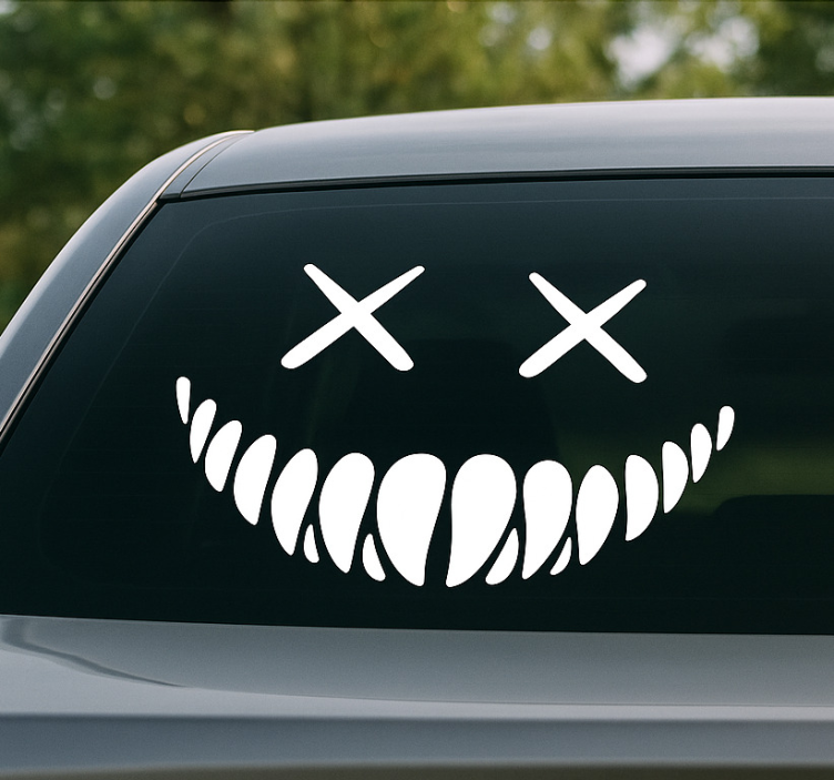 Car decal with xx eyes grin - TenStickers