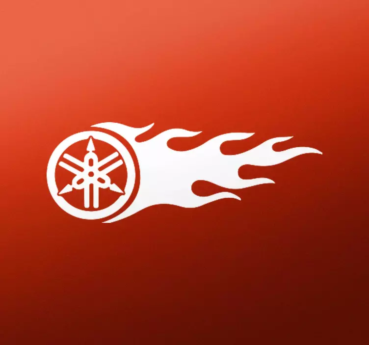 Yamaha logo with fire flame effect  car sticker - TenStickers