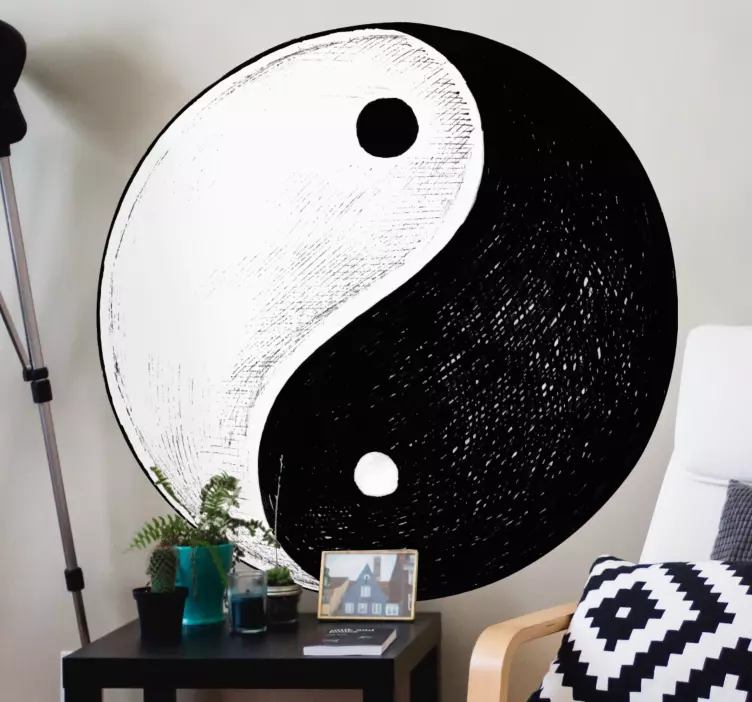 Yin Yang Symbol location wall sticker - TenStickers