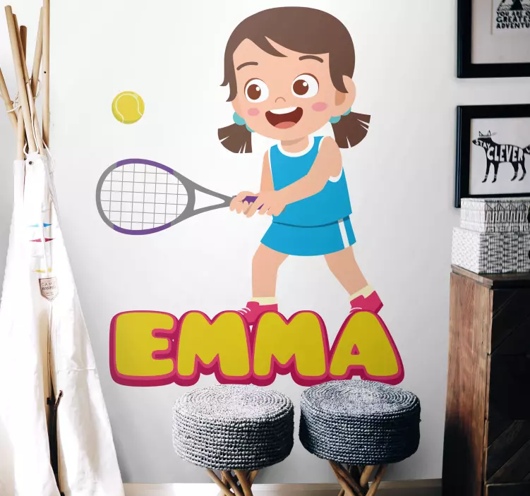 Young Tennis Player sports wall decal - TenStickers