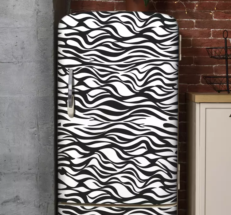 Zebra background  fridge sticker - TenStickers