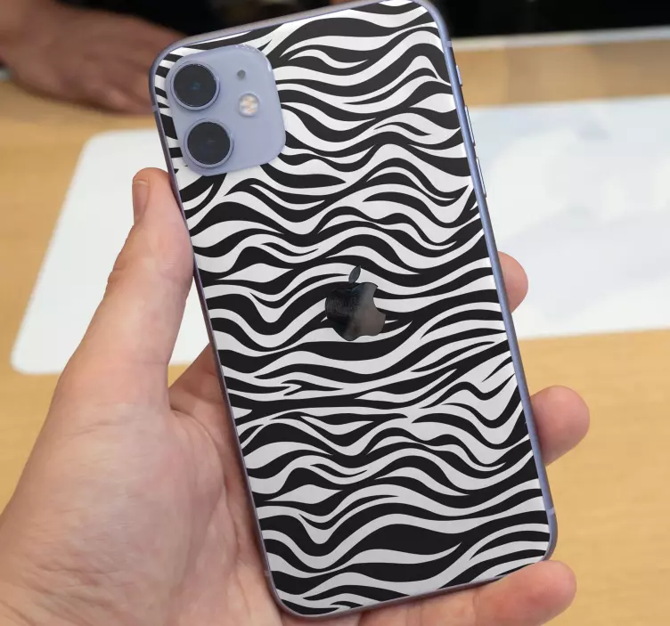 Zebra Pattern Waves iPhone sticker - TenStickers