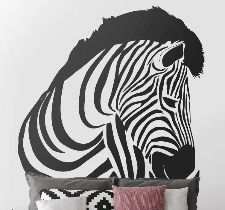 Zebra Silhouette Portrait location wall sticker - TenStickers