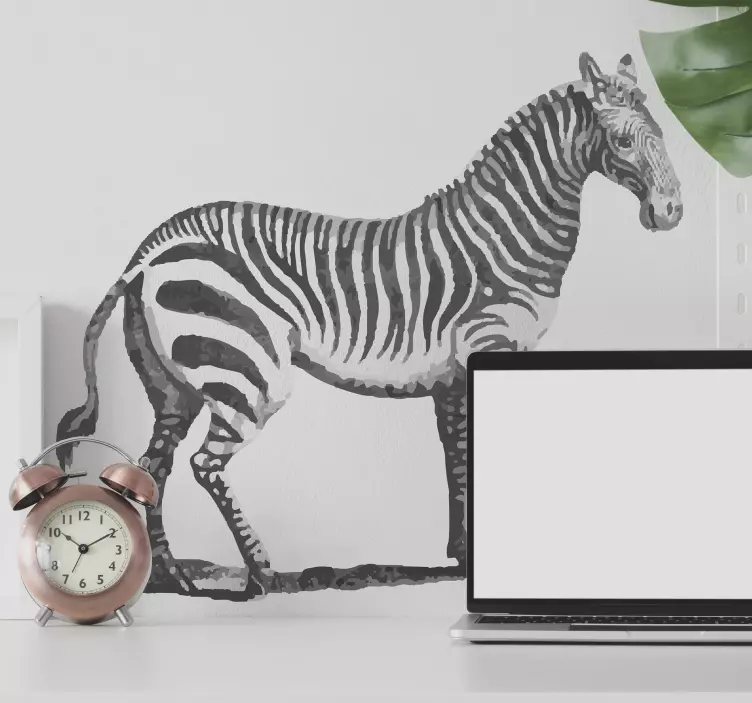 Zebra Wildlife Sculpture animal wall decal - TenStickers