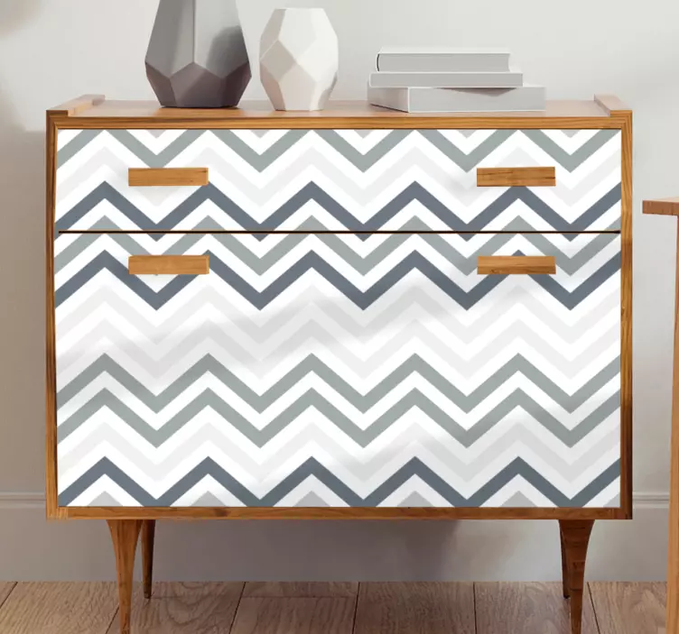 Zig zag  lines Nordic pattern furniture decal - TenStickers