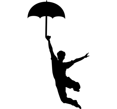 Dancer umbrella dance decal - TenStickers
