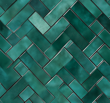 Herringbone green wall decal for bathroom - TenStickers