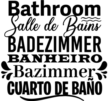 Different languages wall decal for bathroom - TenStickers