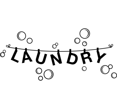 Laundry text wall decal for bathroom - TenStickers