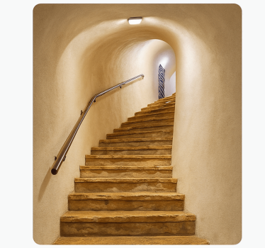 Realistic cave stairs door sticker - TenStickers