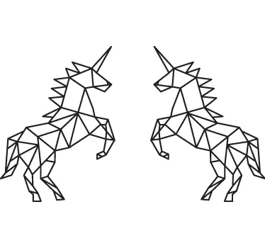 geometric unicorn border sticker - TenStickers