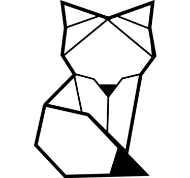 Geometric fox simple wild animal sticker - TenStickers