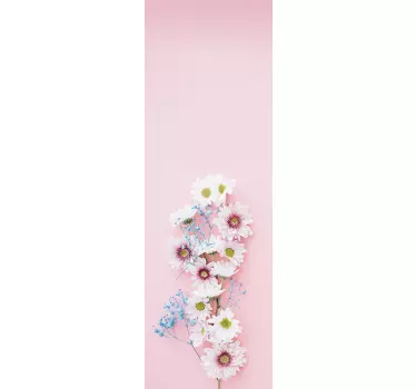 Rose floral with pink background  fridge sticker - TenStickers