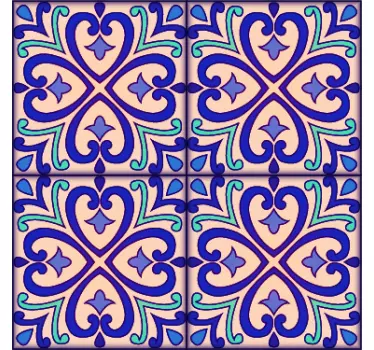 talavera flower  border sticker - TenStickers