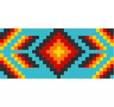 Huichol Mexican art border sticker - TenStickers