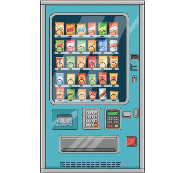 Fridge sticker blue vending machine - TenStickers