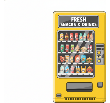 Fridge sticker yellow vending machine - TenStickers