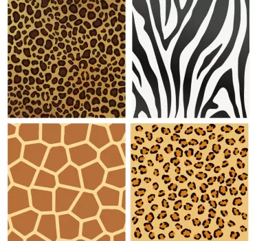 Varied Animal Print Tile Stickers - TenStickers