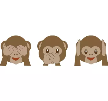 Monkey Emojis Wall Sticker - TenStickers