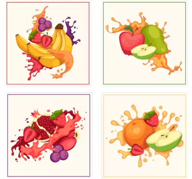 Smashed Fruit Tile Stickers - TenStickers
