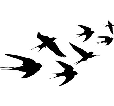 Flying Swallows Wall Sticker - TenStickers