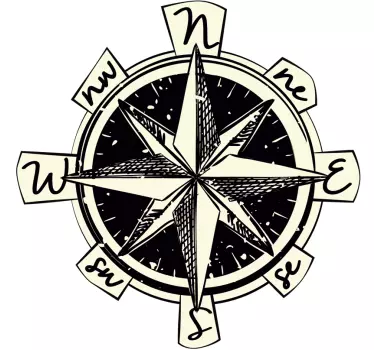 Direction compass laptop sticker - TenStickers