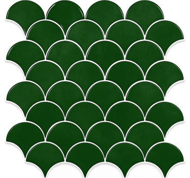 Wall decal for bathroom emerald green fish scale - TenStickers