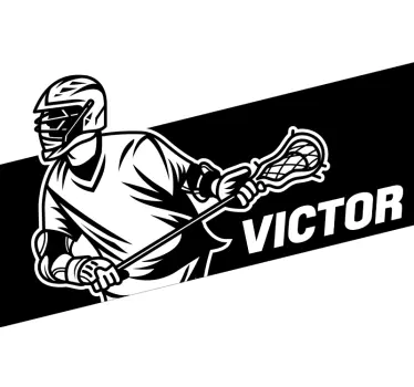 Lacrosse with Name Customisable Sticker - TenStickers