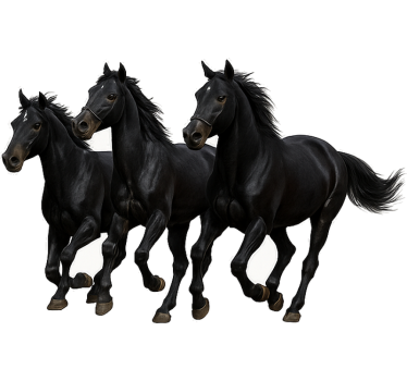Galloping majestic horses wall decal - TenStickers