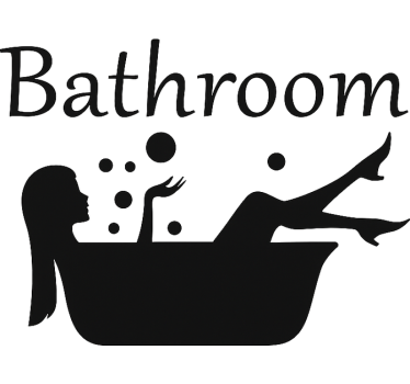 Relaxing bathtub and bubbles wall decal for bathroom - TenStickers