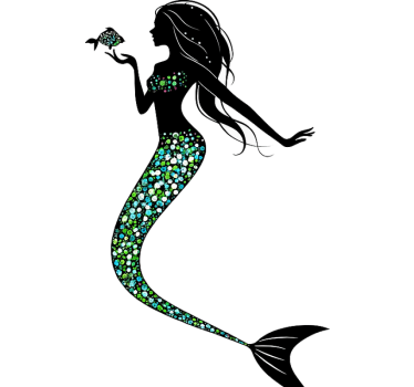 Goddess green mermaid wall decal for bathroom - TenStickers