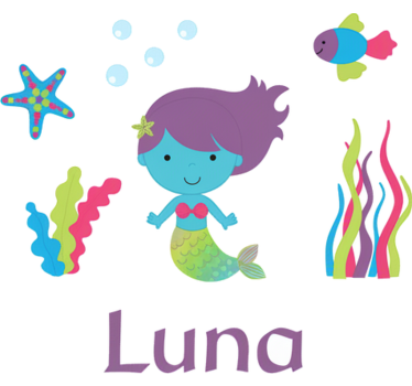 Custom sticker mermaid door decor - TenStickers