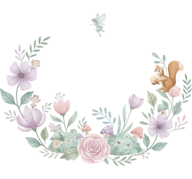 Fairy garden floral wall decal - TenStickers