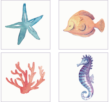 Marine seashell animals tile sticker - TenStickers