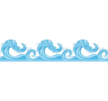 Water Waves Tile Sticker - TenStickers