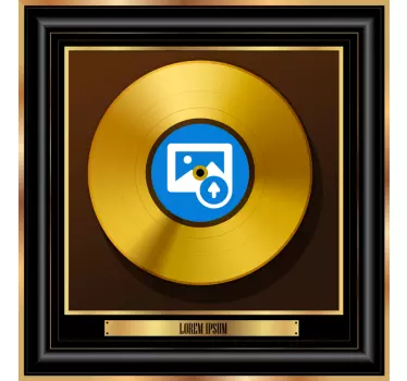 Personalised gold record plaque music wall sticker - TenStickers