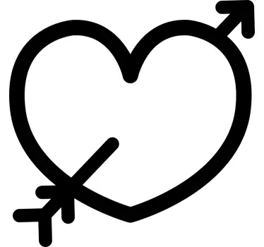 Heart with an arrow love wall sticker - TenStickers
