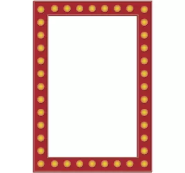 Mirror frame effect bulbs mirror wall decal - TenStickers
