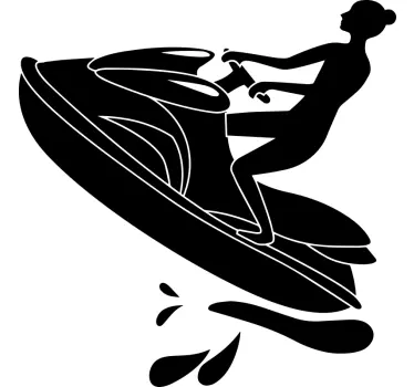 Jetski silhouette extreme sports sticker - TenStickers