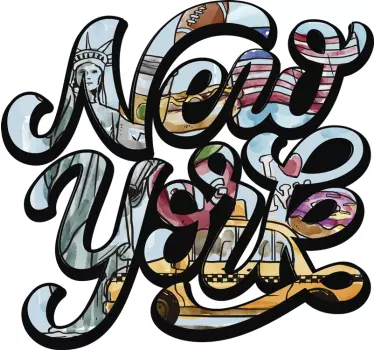 Typography New York  sticker - TenStickers