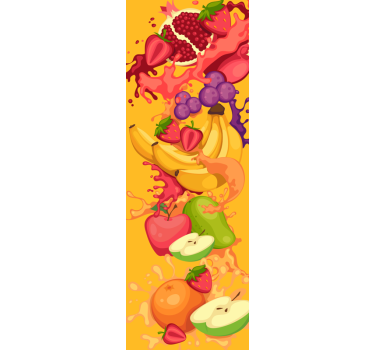 Fruit drawings fridge wrap - TenStickers