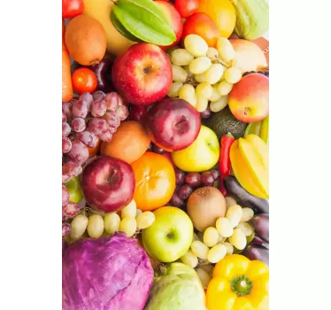 Fruits and legumes fridge wrap - TenStickers