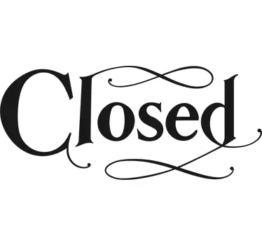 Closed Text Sticker - TenStickers