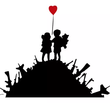 Banksy children vinyl wall art - TenStickers